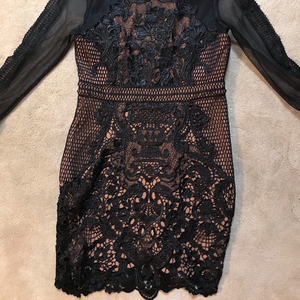 Black and Nude dress with sleeves